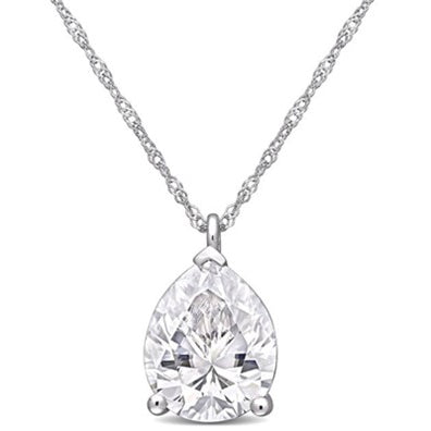 Teardrop Pendant w/ Chain-C. Moissanite