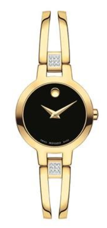 MOVADO WOMEN'S AMOROSA - BLACK/SS/YELLOW GOLD