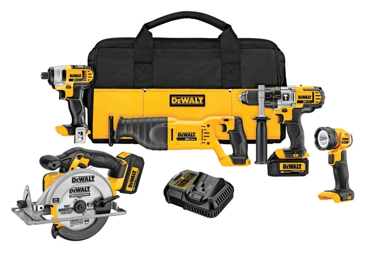 Dewalt 20V Lithium Ion 5 Tool Cordless Combo Kit