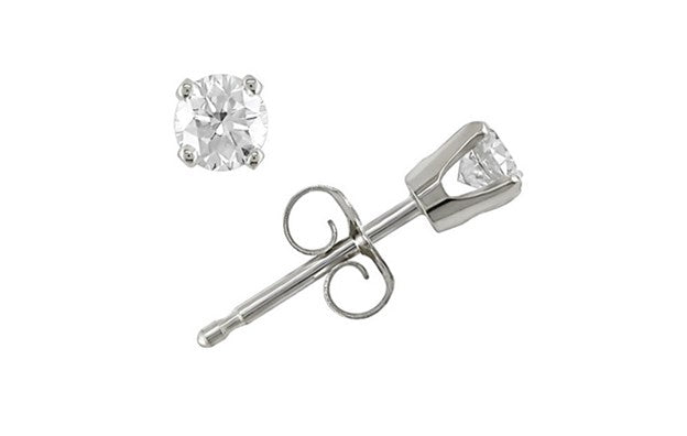 DELMAR JEWELRY Diamond Solitaire Earrings in White Gold